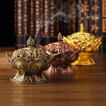 A Lotus Füstölő Cink Ötvözet Jinta Tömjén Nyolc Kincs Füstölő Haza Hálószoba Buddhista Kellékek Dekoráció