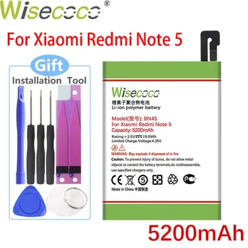 WISECOCO 5200 mah BN45 Akkumulátor Xiaomi Mi 2. Megjegyzés Redmi Megjegyzés 5 Mobiltelefon Akkumulátor+nyomon Követési Számot