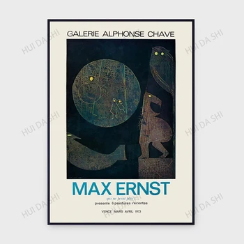 Max Ernst, Galerie Alphonse Chave Vence 1973 Kiállítás Eredeti Régi Plakát, LETÖLTÉS, Absztrakt Expresszionista Művészet - Poszter